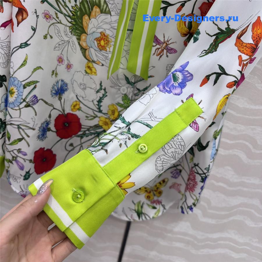 Gvc*1 white & multicolor printed silk shirt