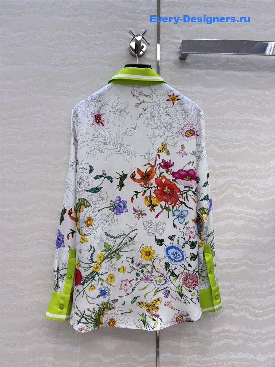 Gvc*1 white & multicolor printed silk shirt