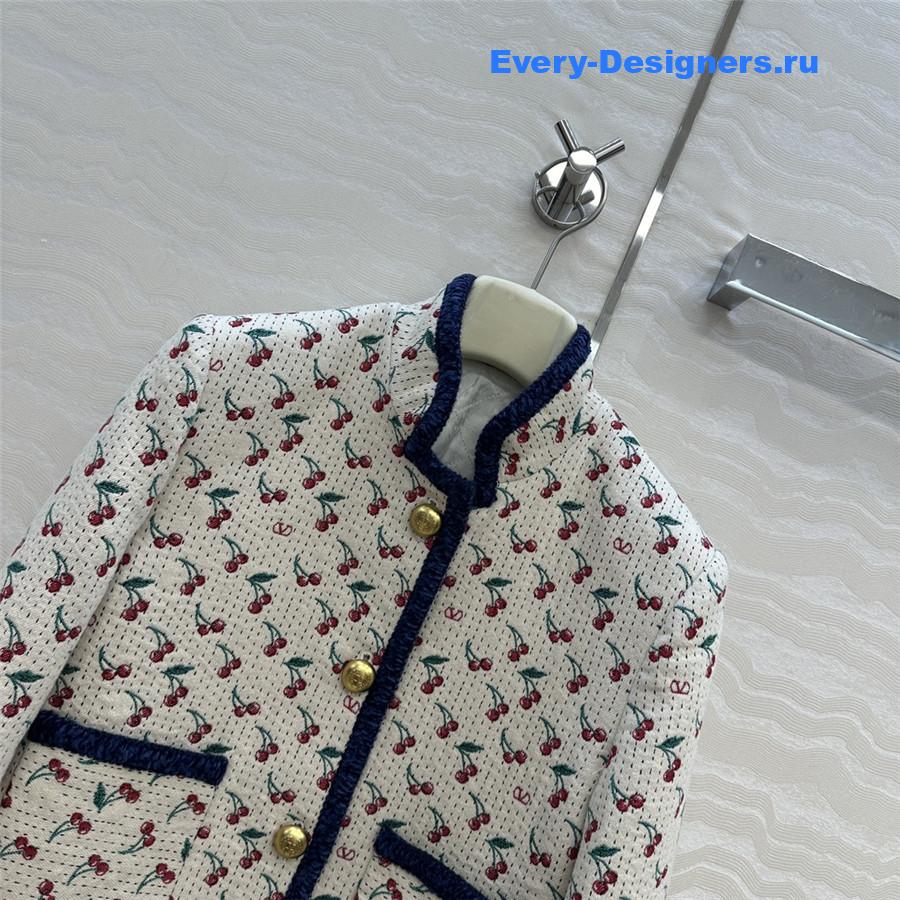 Va1e*ntin0 garavani cherrific-jacquard jacket