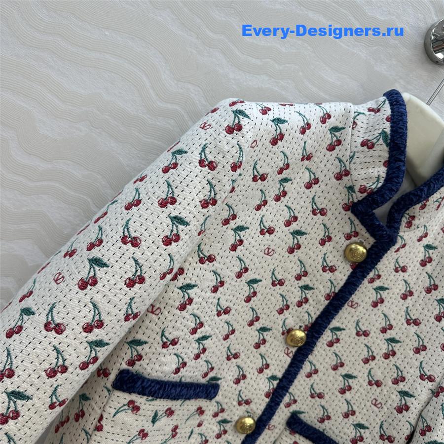 Va1e*ntin0 garavani cherrific-jacquard jacket