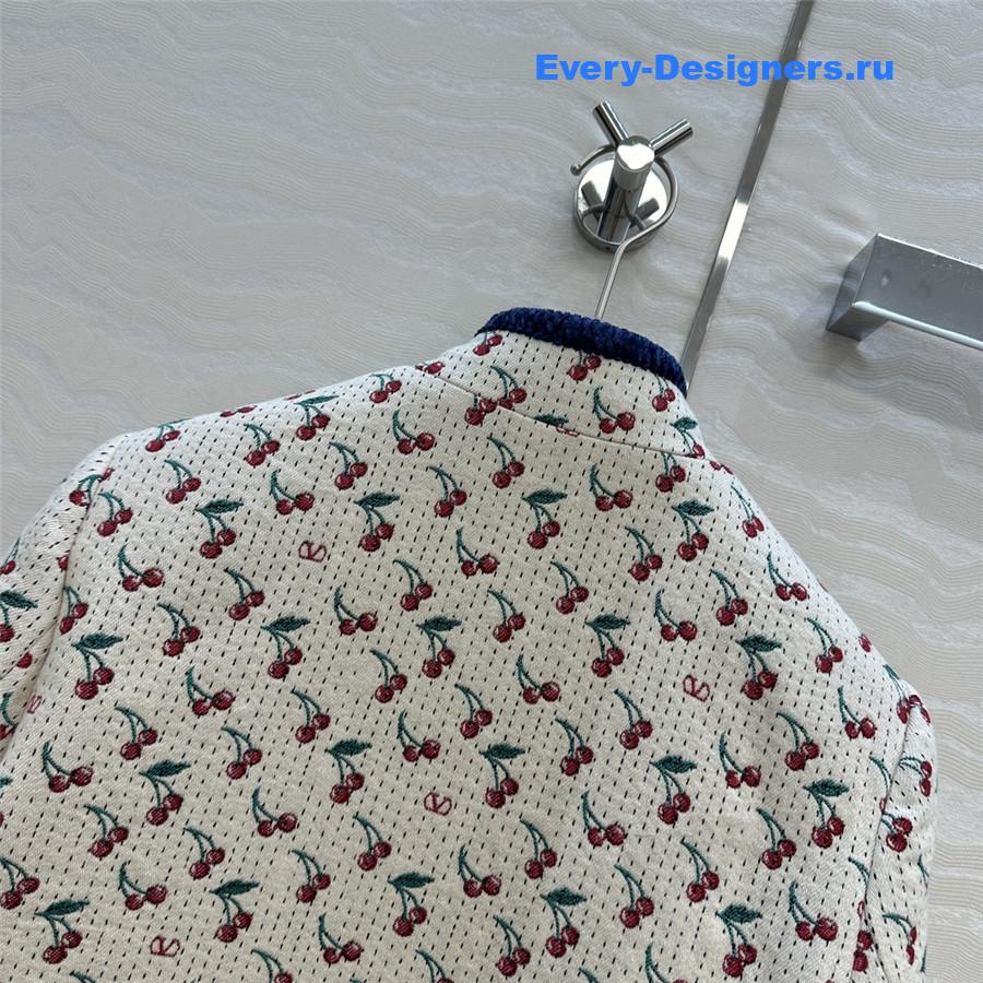 Va1e*ntin0 garavani cherrific-jacquard jacket