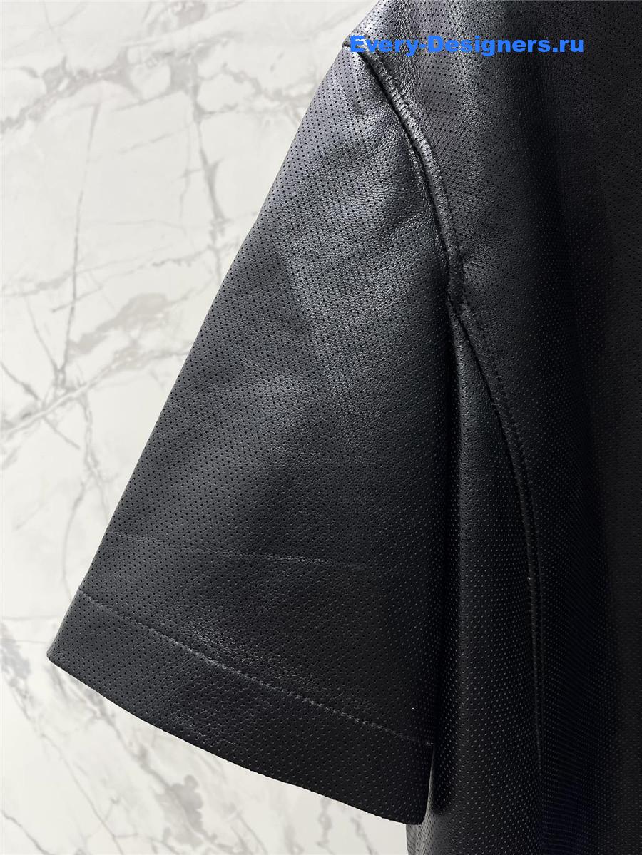 L0ew* black nappa lambskin shirt