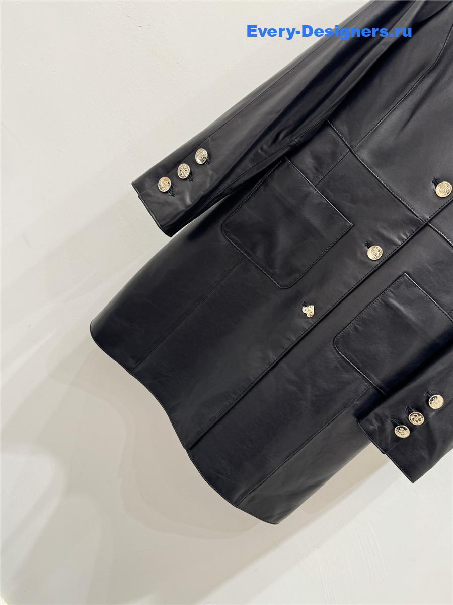 Ch**el black lambskin coat