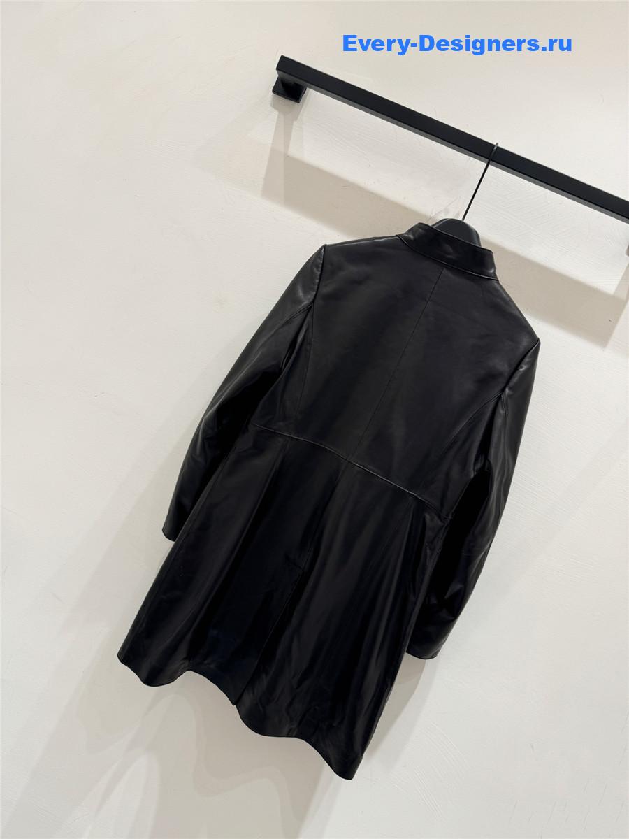 Ch**el black lambskin coat