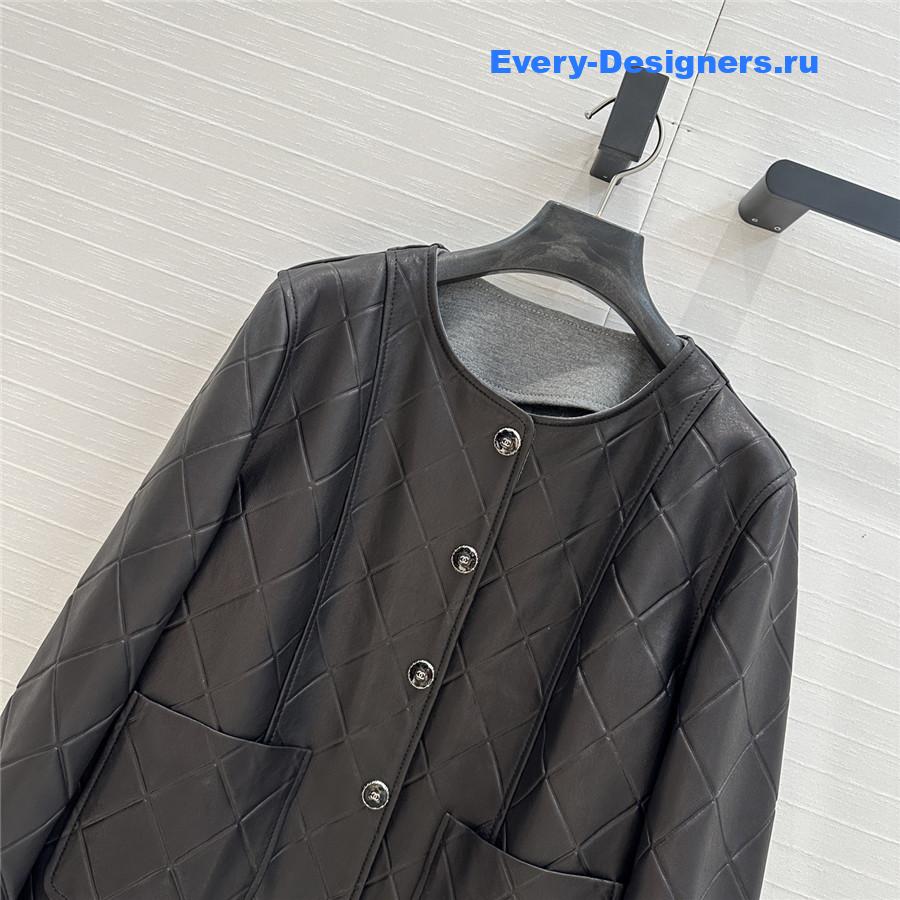 Ch**el black quilted sheepskin jacket