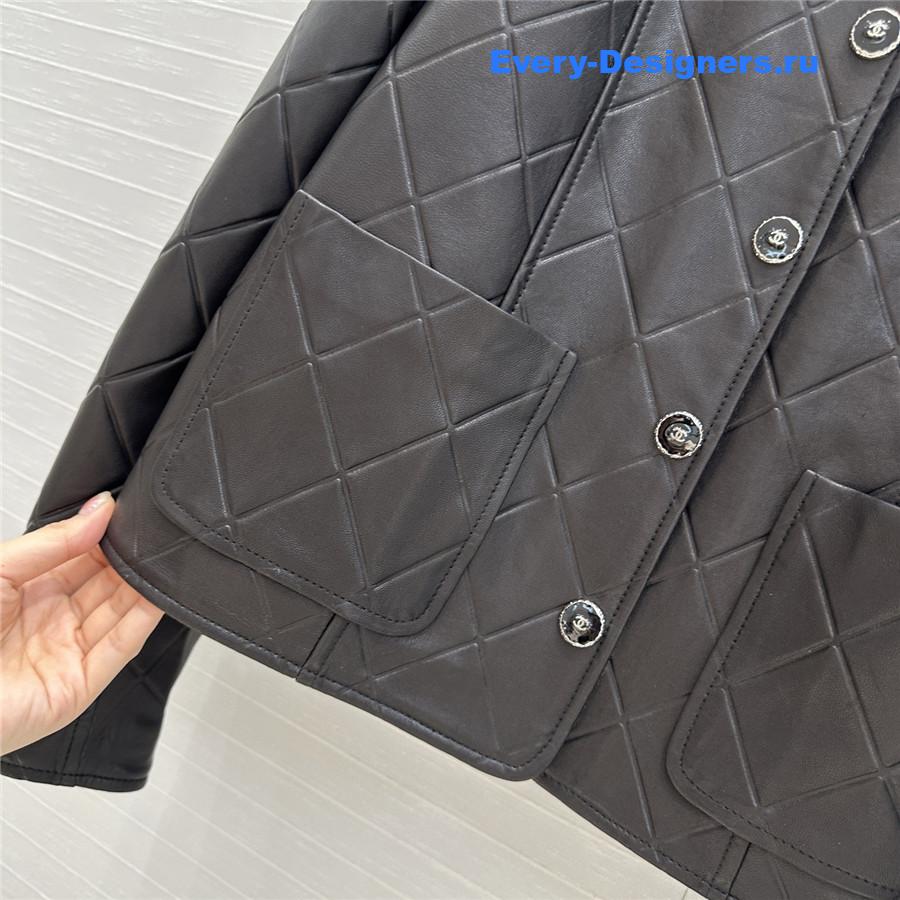 Ch**el black quilted sheepskin jacket