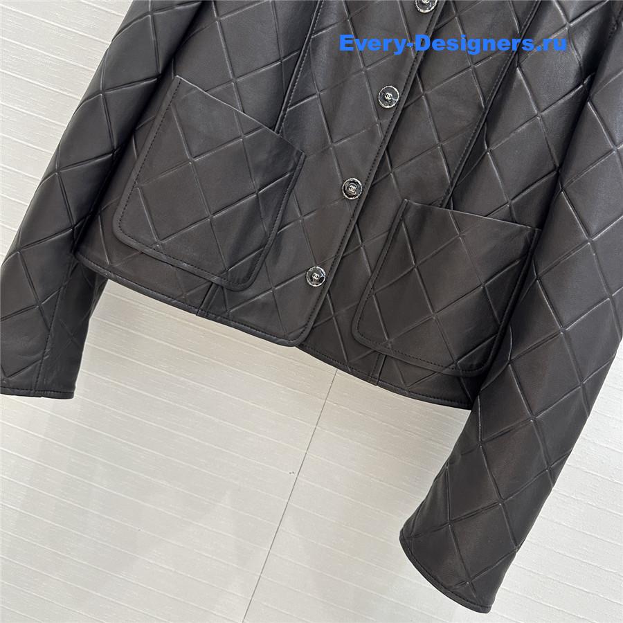 Ch**el black quilted sheepskin jacket