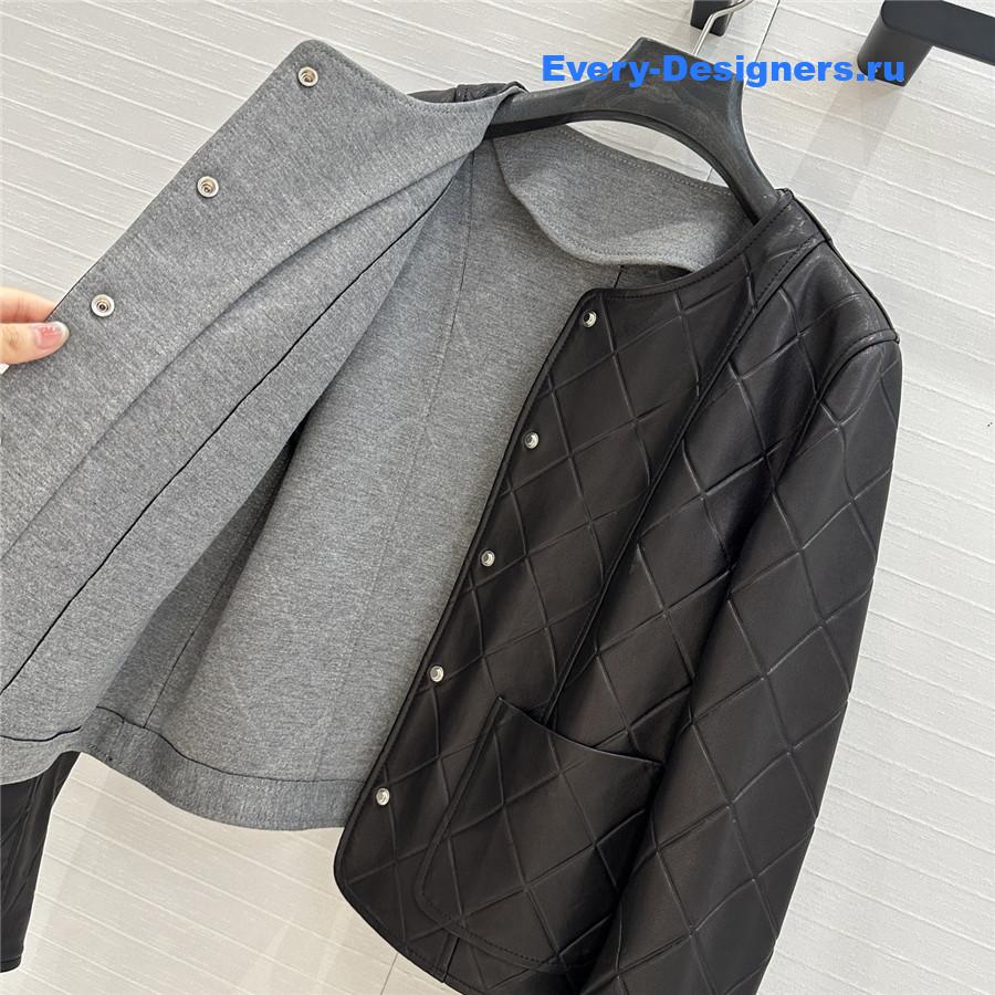 Ch**el black quilted sheepskin jacket