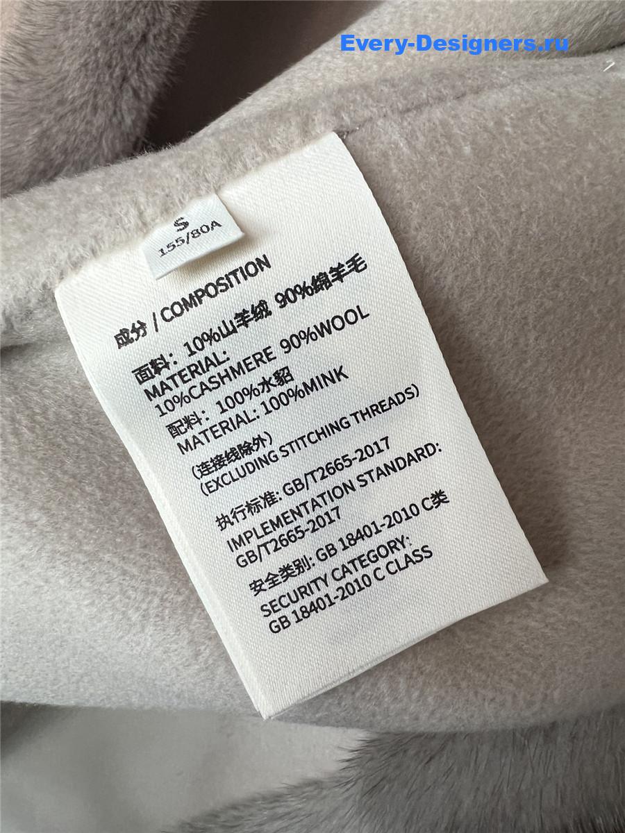 L0r0 P1ana beige cashmere wool jacket with mink fur
