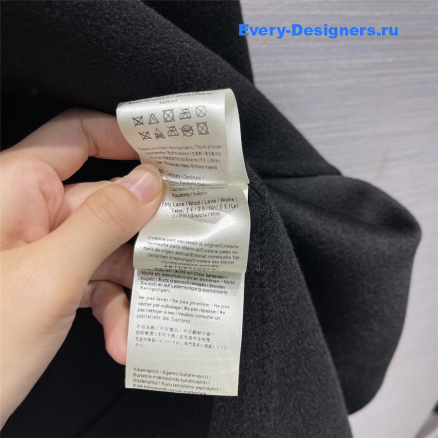 F**di fur-trim coat in black