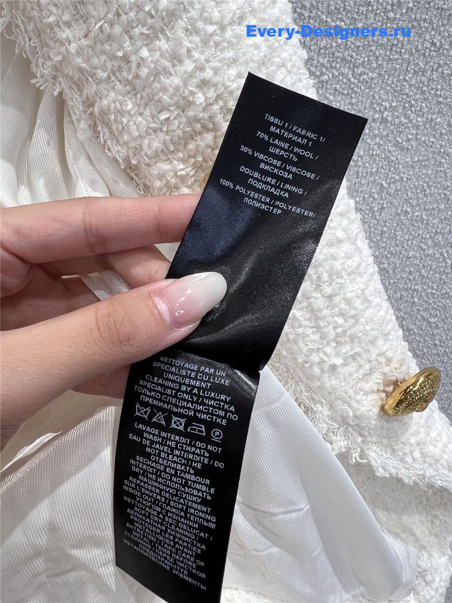 Balmain Collarless Tweed Jacket