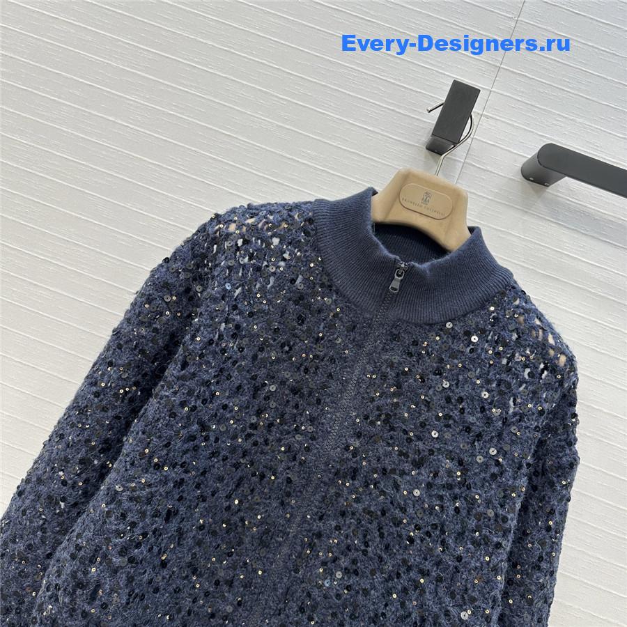 BC Dark Blue sequin-embellished Cardigan