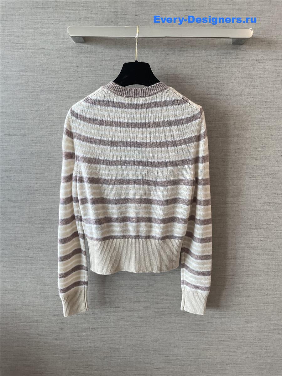 L0r0 P1ana pink fobello stripes cashmere  cardigan