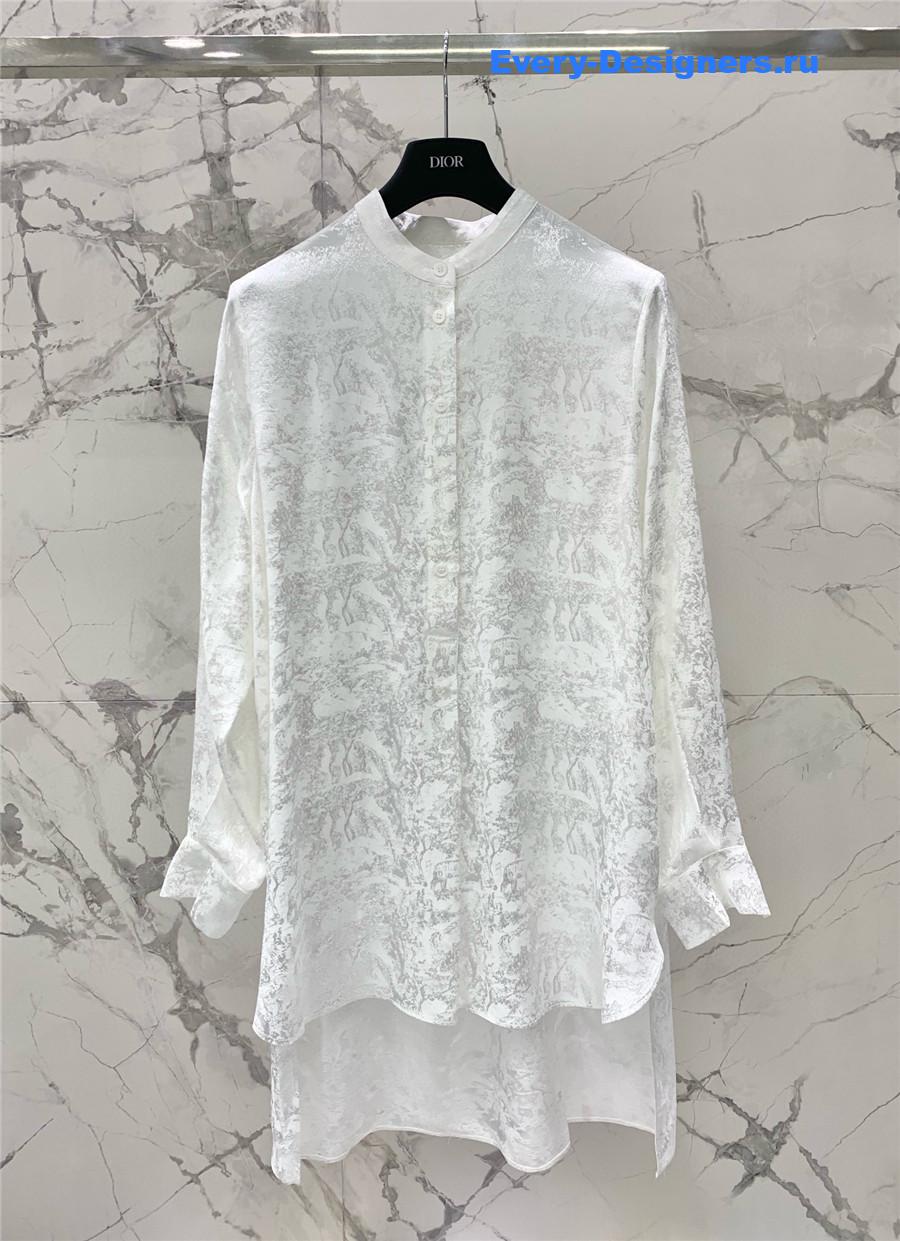D10r forest jacquard pattern white shirt