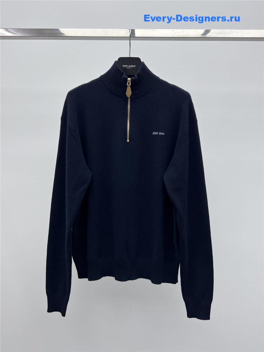 Miu Miu Cashmere Half-Zip Sweater