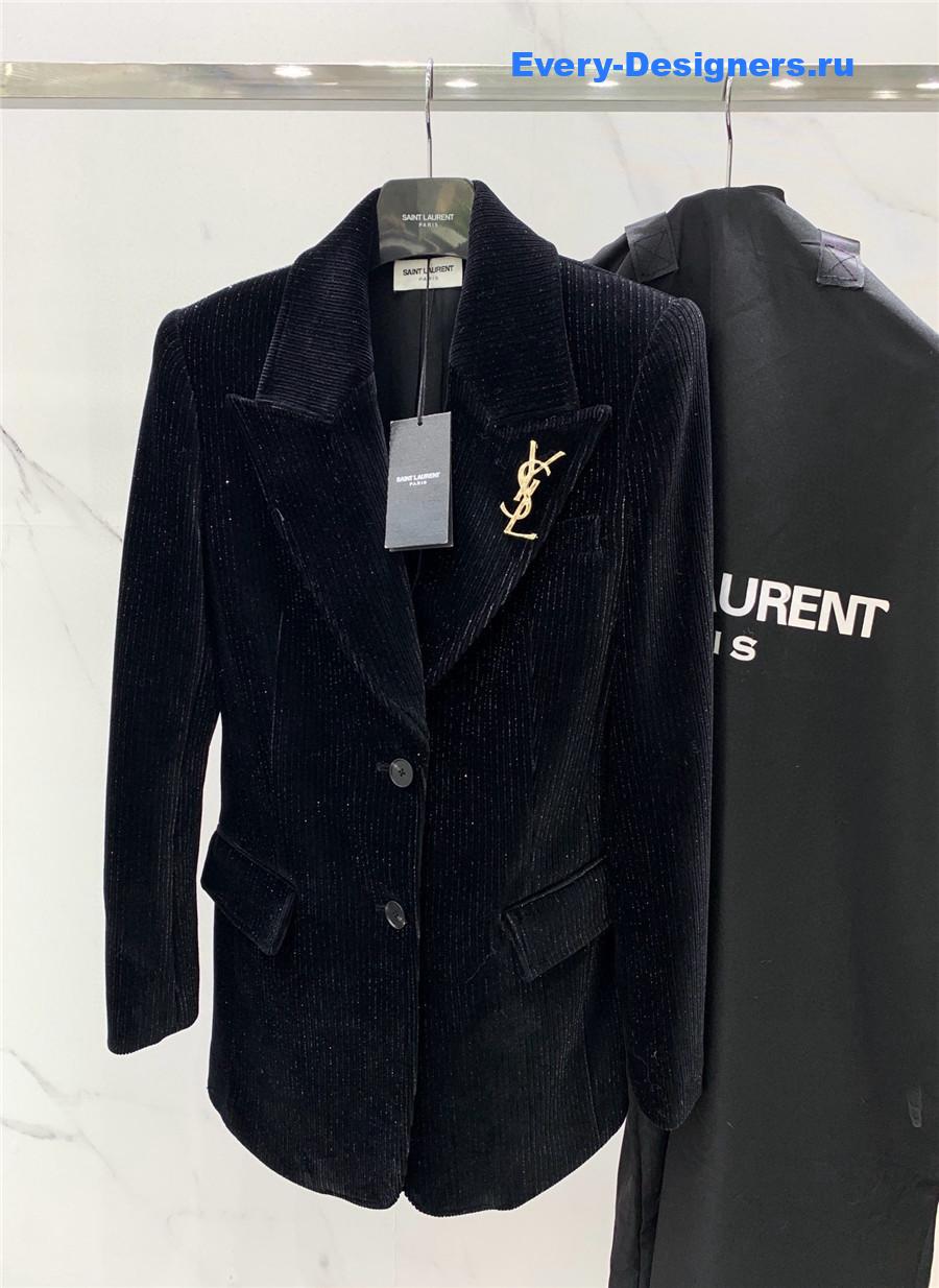 Sa1nt Lau*nt black velvet blazer