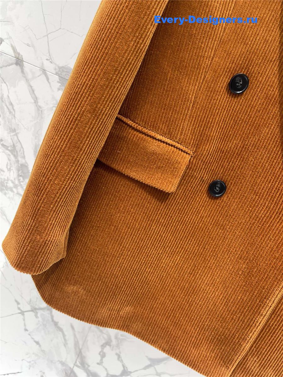 Sa1nt Lau*nt orange velvet blazer