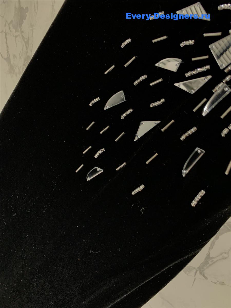 Sa1nt Lau*nt black satin dress with silver bead