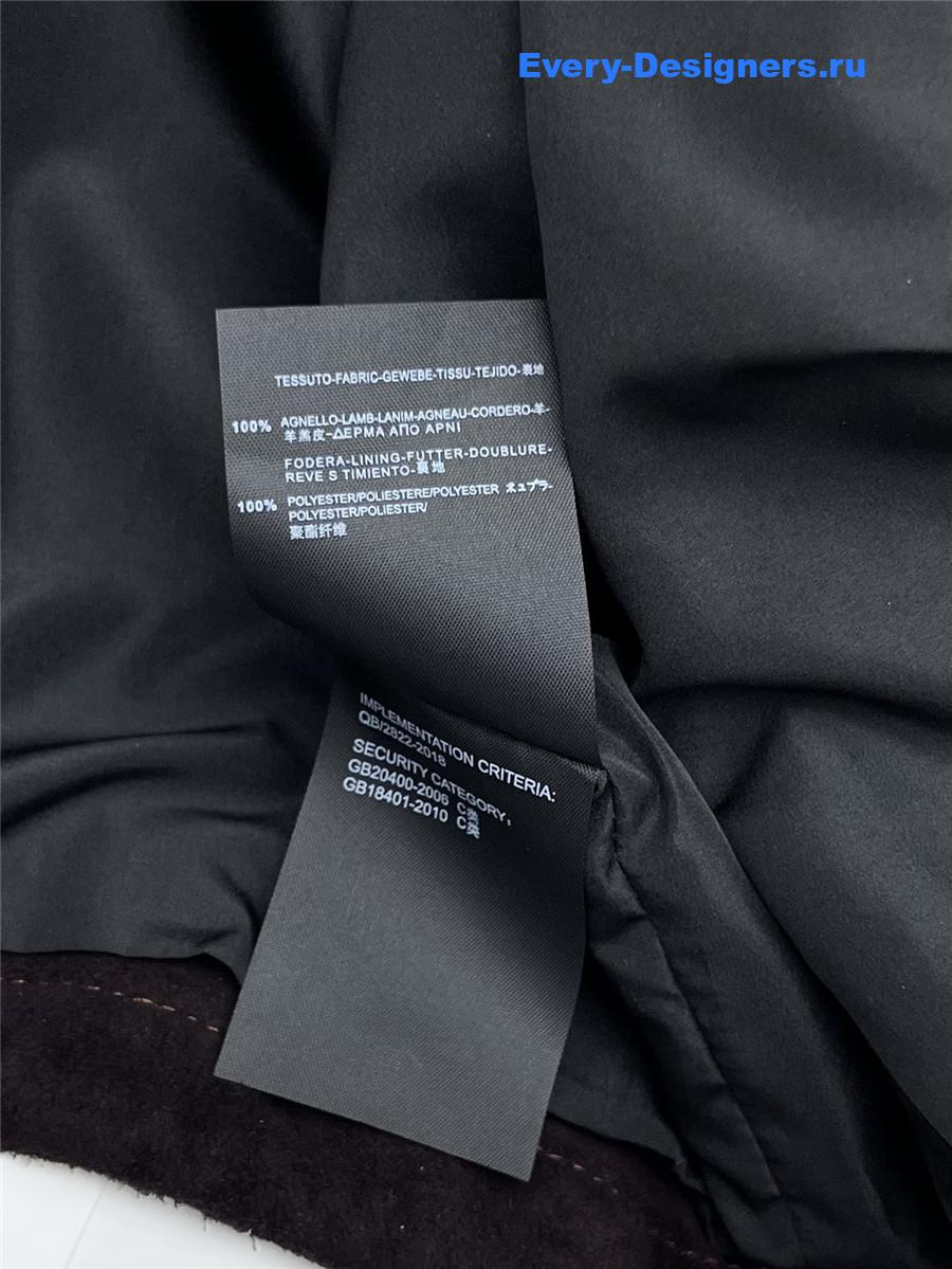 Pra*a sheepskin suede stand collar coat