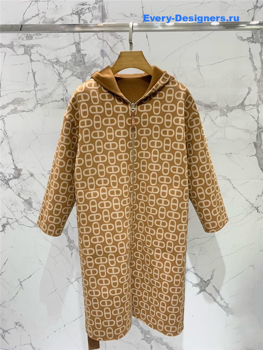 H**me5 brown double cashmere long coat