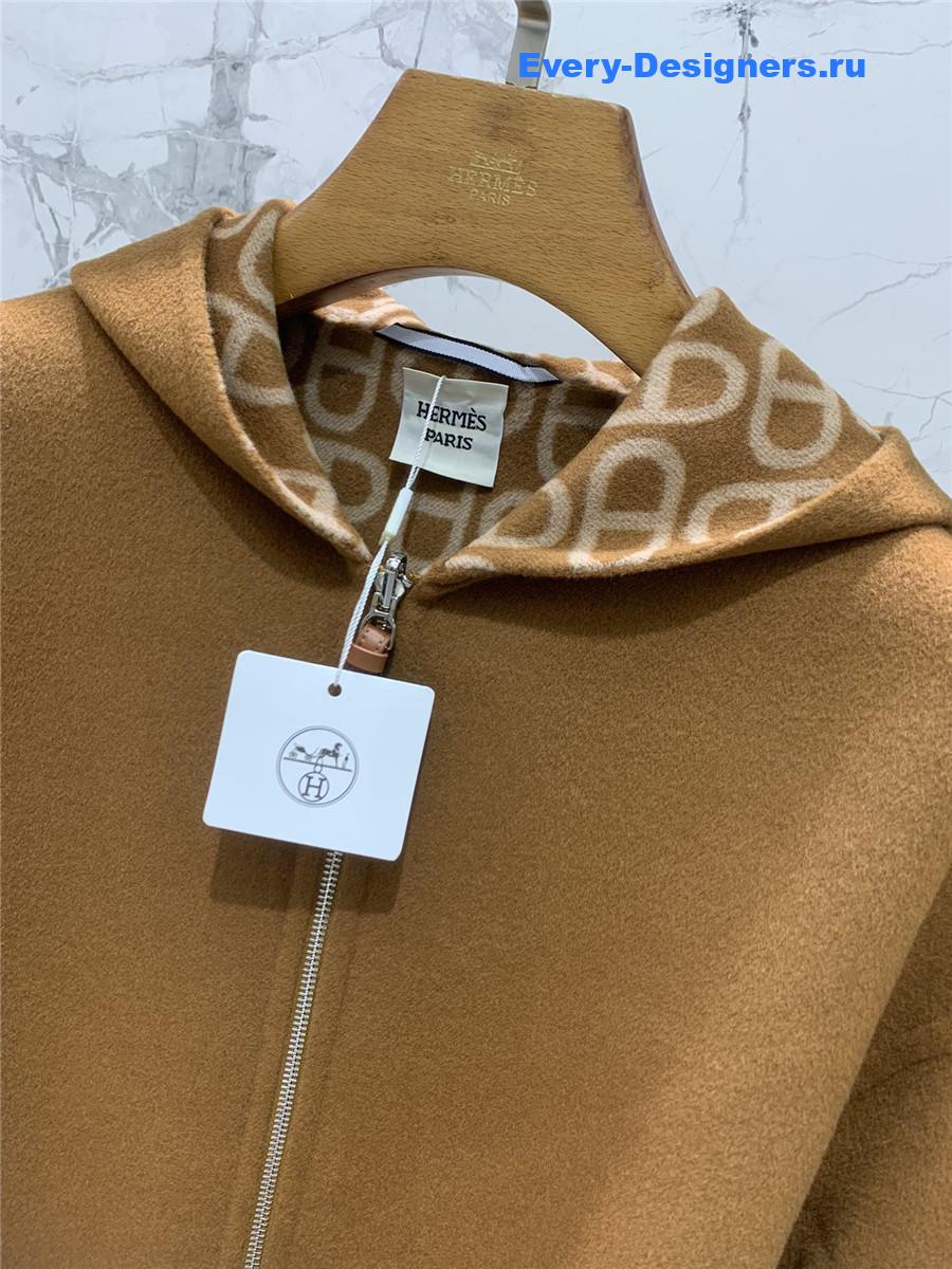 H**me5 brown double cashmere long coat