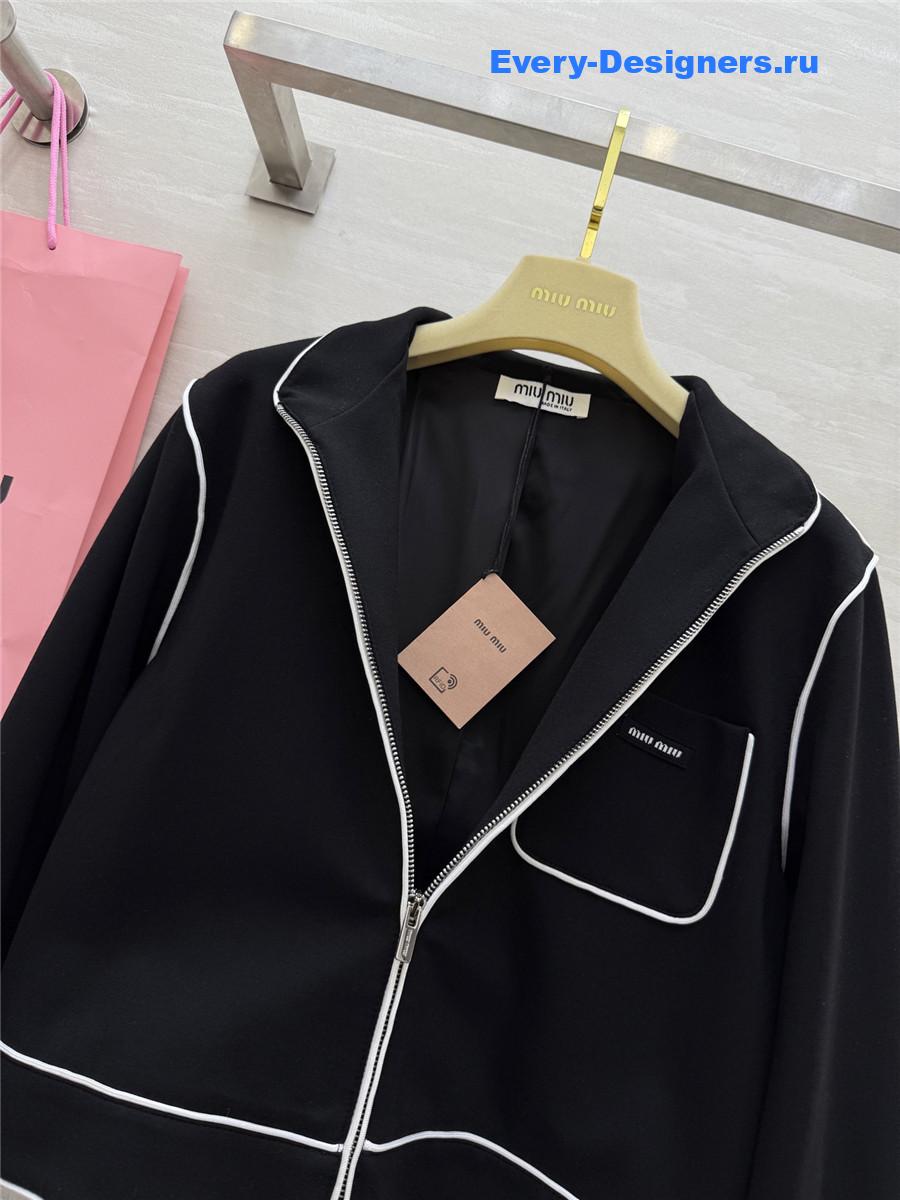 Miu Miu Black logo-print Track Jacket