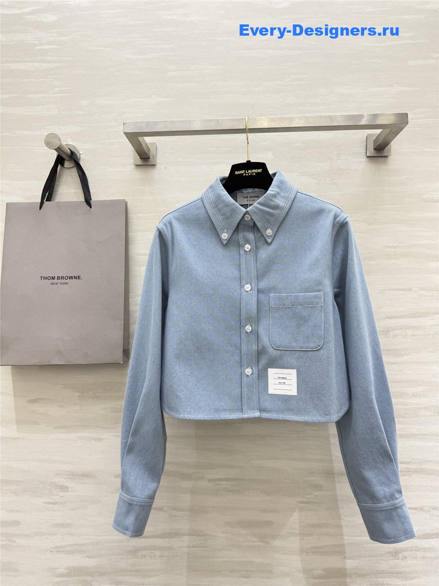 Thom Browne Classic Denim Cropped Shirt