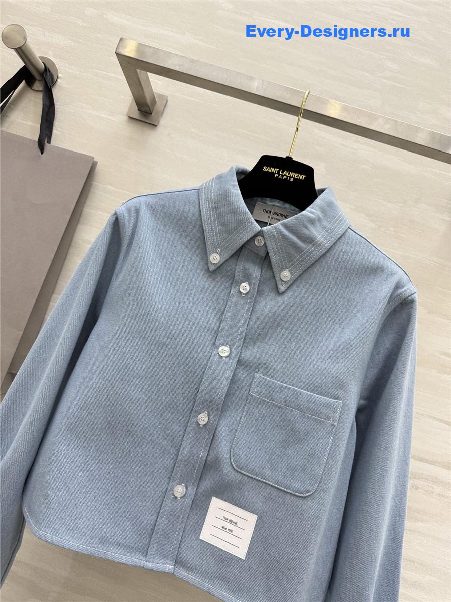 Thom Browne Classic Denim Cropped Shirt
