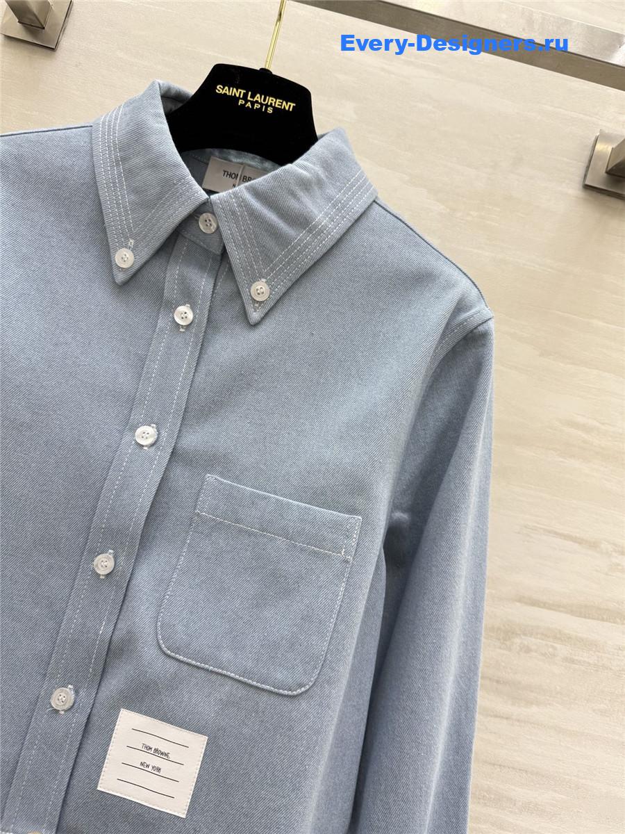 Thom Browne Classic Denim Cropped Shirt