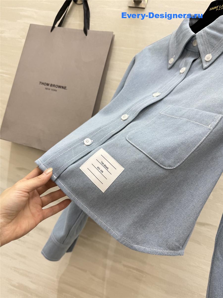 Thom Browne Classic Denim Cropped Shirt