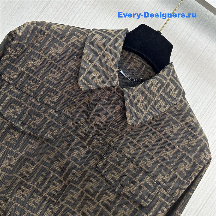 F**di ff lettering print denim suit