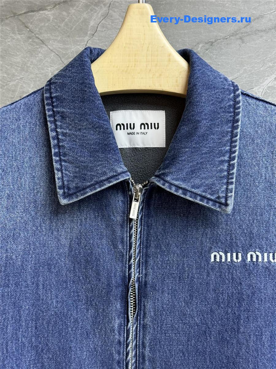 Miu Miu Blue Zip-up Denim Jacket