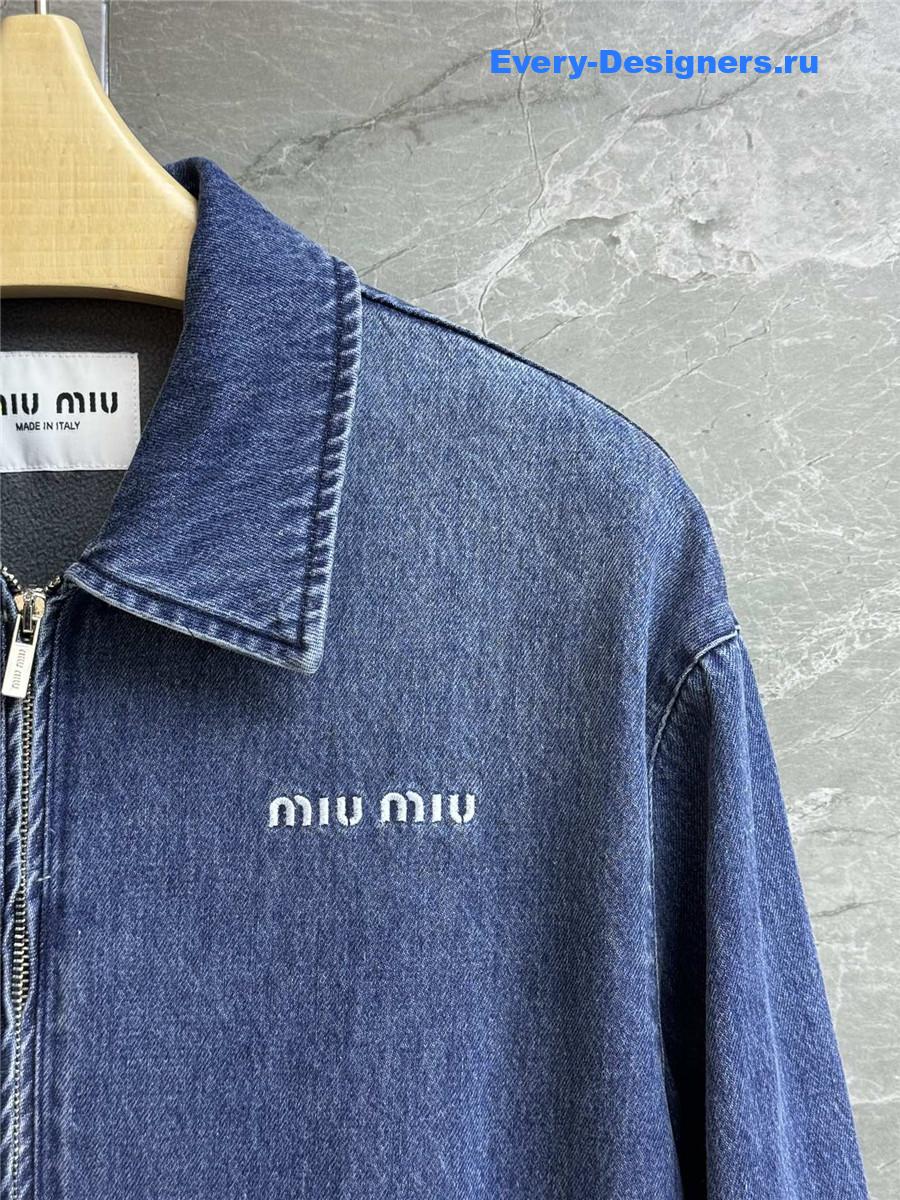 Miu Miu Blue Zip-up Denim Jacket