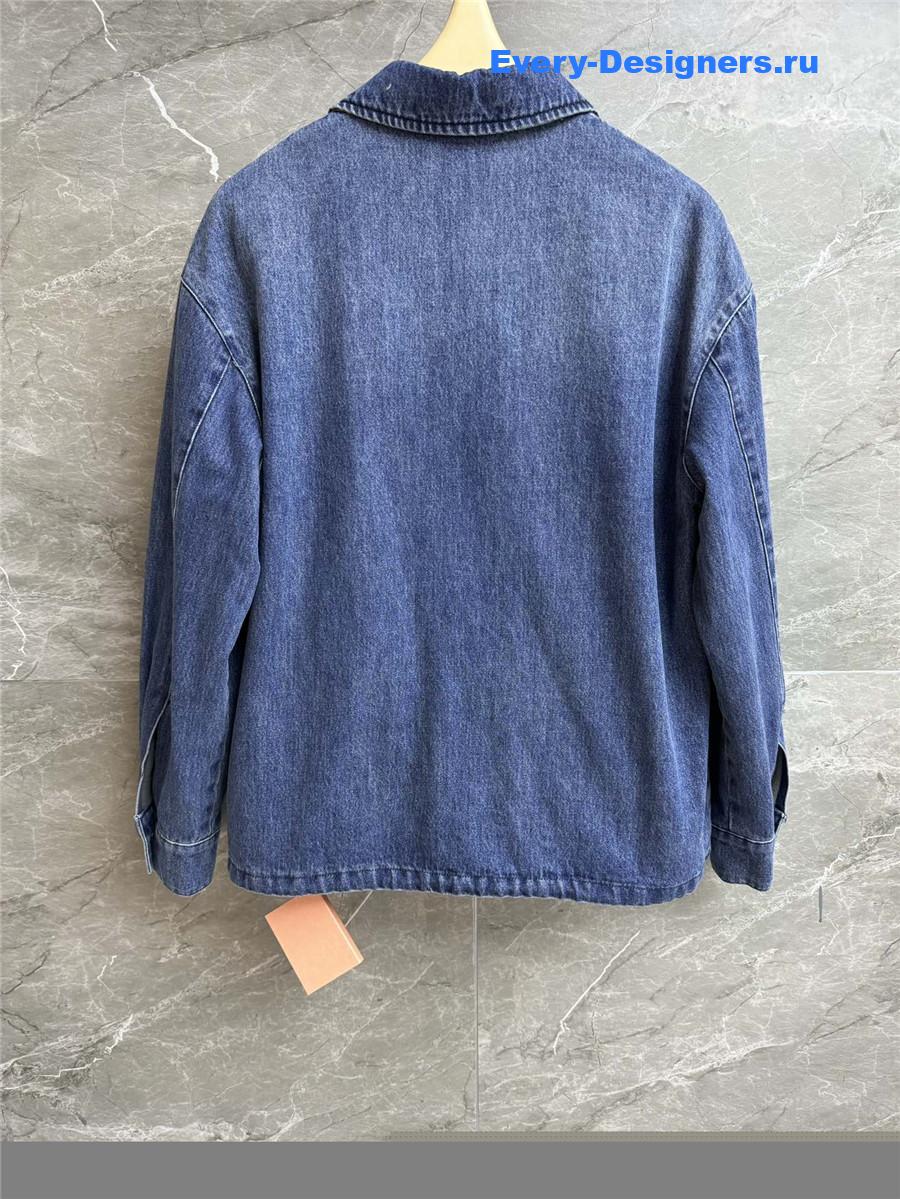 Miu Miu Blue Zip-up Denim Jacket