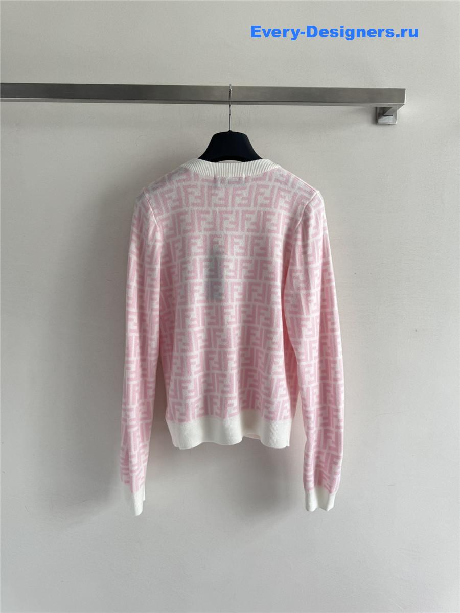 F**di pink ff v-neck cotton cardigan