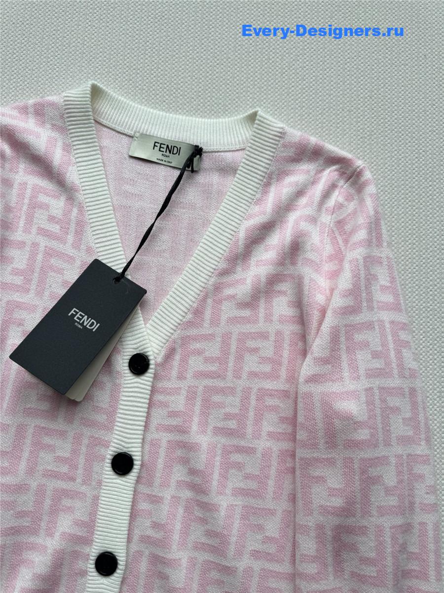 F**di pink ff v-neck cotton cardigan