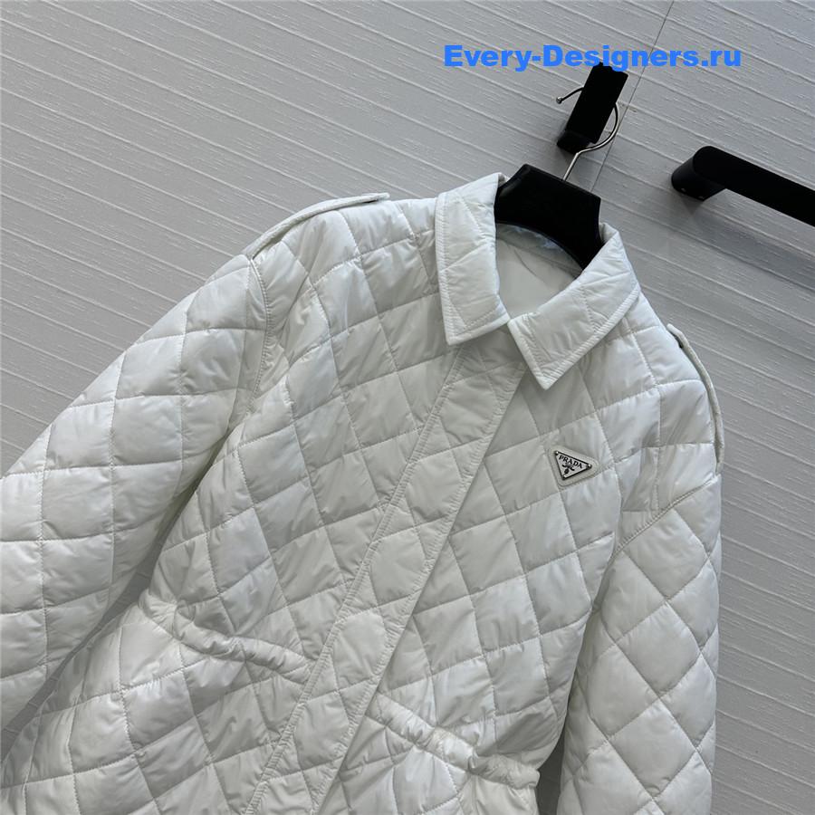 Pra*a white quilted re-nylon blouson jacket