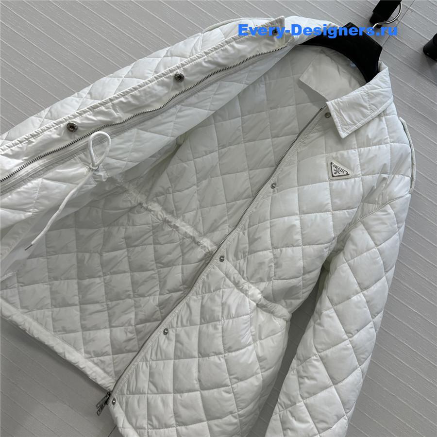 Pra*a white quilted re-nylon blouson jacket