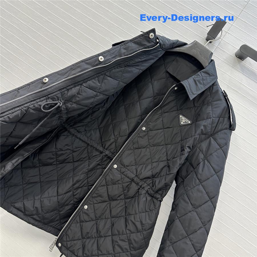 Pra*a black quilted re-nylon blouson jacket