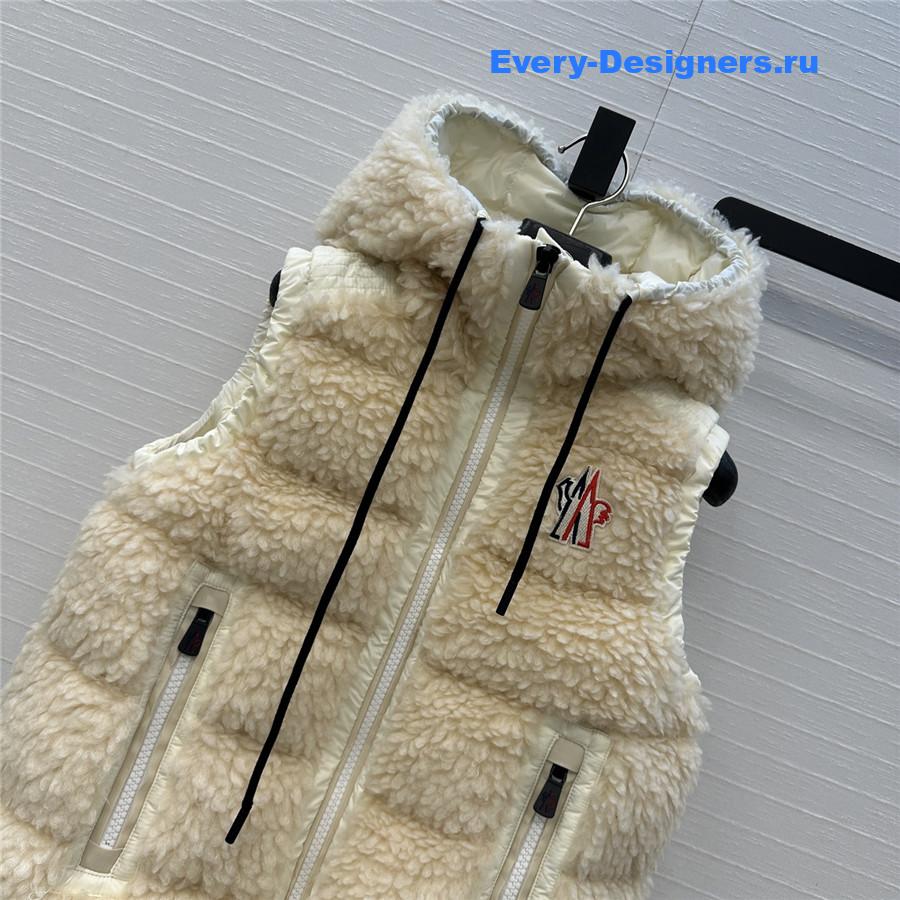 Moncler Grenoble Teddy Fleece Hooded Down Vest