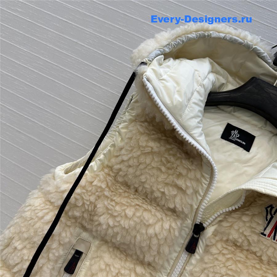 Moncler Grenoble Teddy Fleece Hooded Down Vest