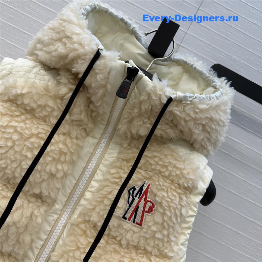 Moncler Grenoble Teddy Fleece Hooded Down Vest