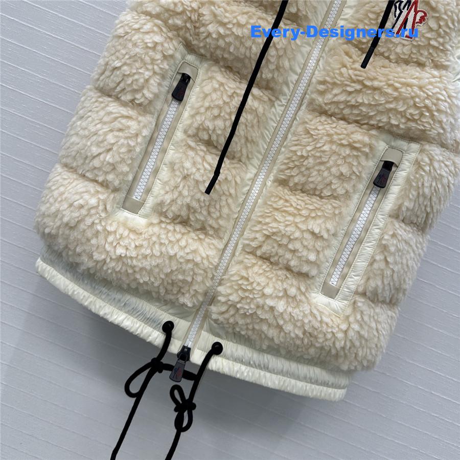 Moncler Grenoble Teddy Fleece Hooded Down Vest