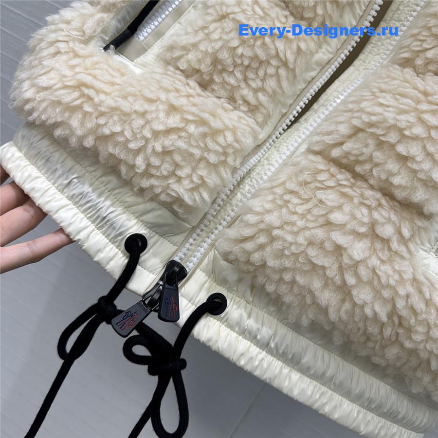 Moncler Grenoble Teddy Fleece Hooded Down Vest