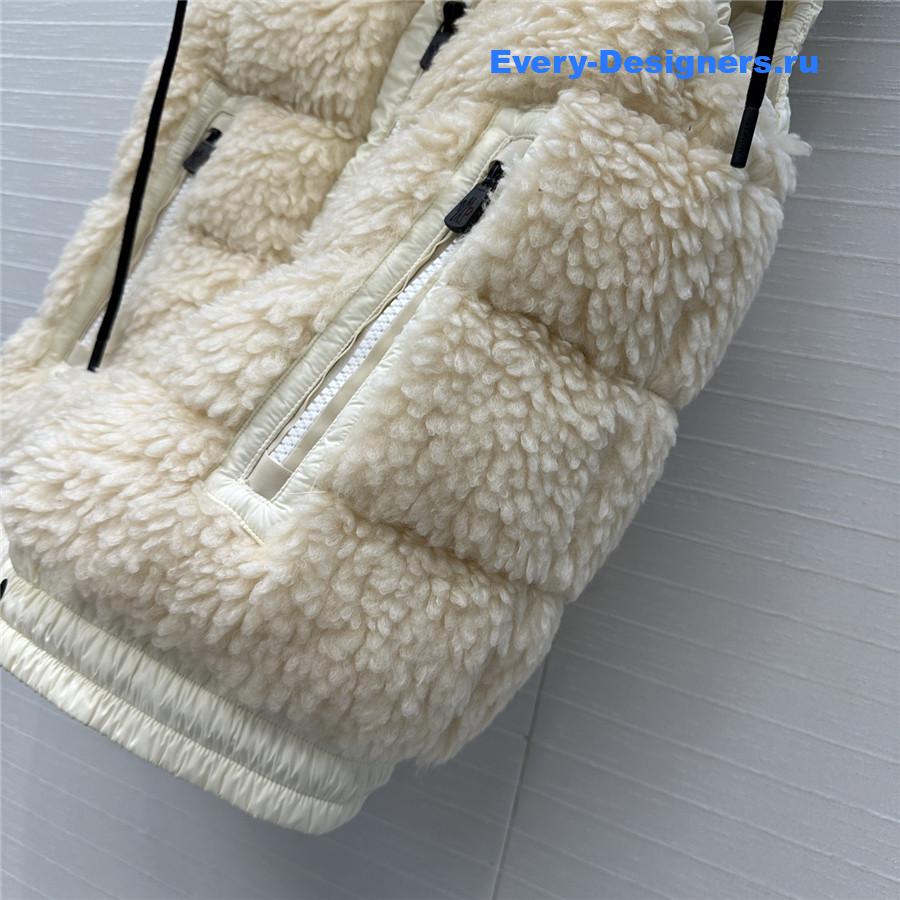 Moncler Grenoble Teddy Fleece Hooded Down Vest