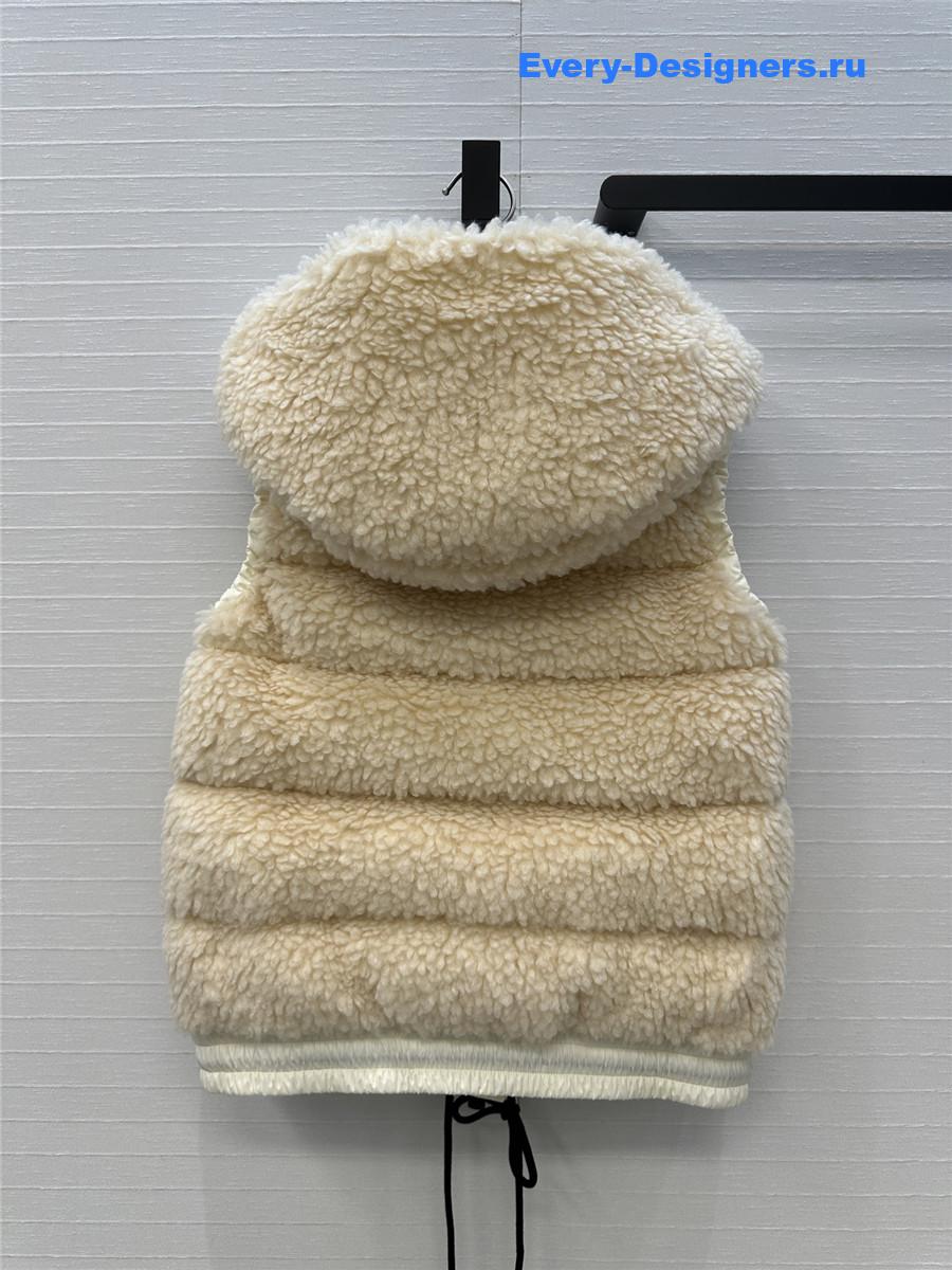Moncler Grenoble Teddy Fleece Hooded Down Vest