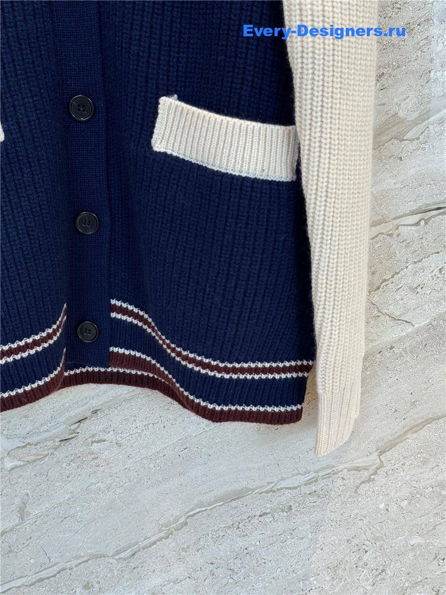 Miu Miu Ribbed-knit Cardigan In Multicoloured