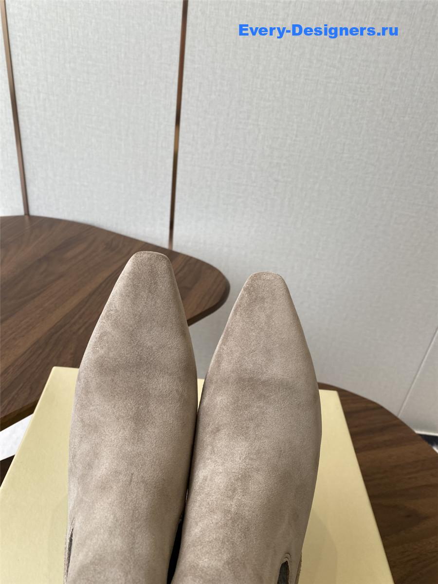 BC Beige Suede Cashmere Kitten-Heel Ankle Boot