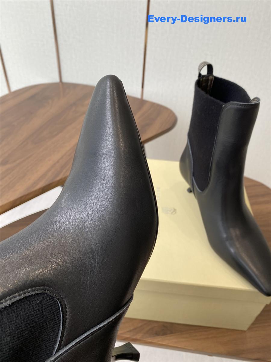 BC Black Suede Cashmere Kitten-Heel Ankle Boot