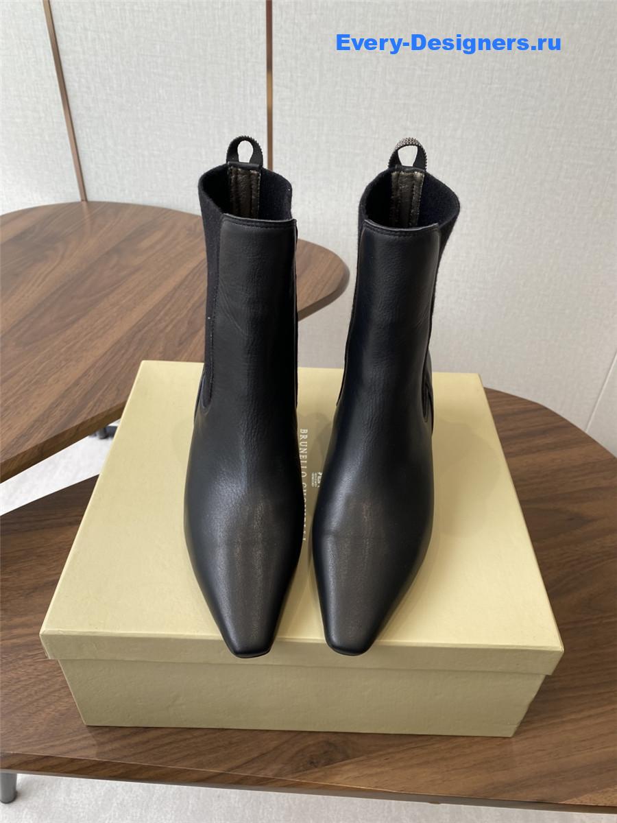 BC Black Suede Cashmere Kitten-Heel Ankle Boot